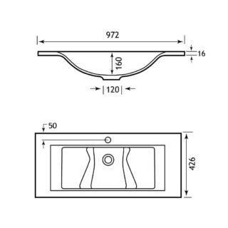 Eastbrook Faro Cast Marble Vanity Basin - 1 TH - White - Image 4