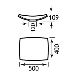 Eastbrook Natura Sit On Countertop Basin - 500mm Wide - No TH - White - Image 2
