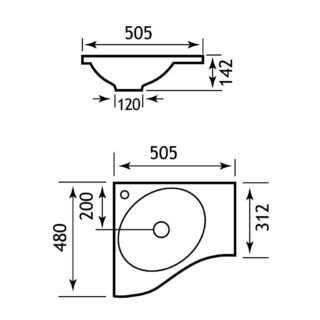 Eastbrook Oslo Max Vanity Basin - 500mm Wide - White - Image 2