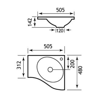 Eastbrook Oslo Max Vanity Basin - 500mm Wide - White - Image 3