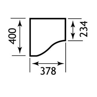 Eastbrook Oslo Curved Vanity Basin - 400mm Wide - White - Image 2