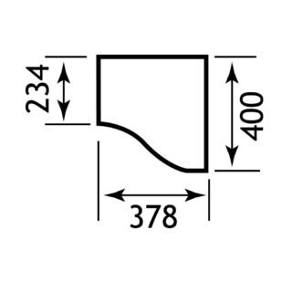 Eastbrook Oslo Curved Vanity Basin - 400mm Wide - White - Image 3