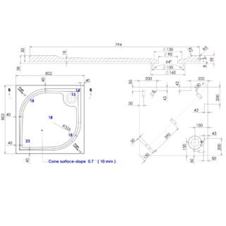 Eastbrook Vanguard 25 Square Shower Tray - White - Image 3