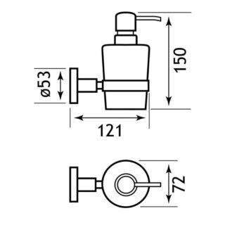 Eastbrook Genoa Glass Soap Dispenser - Chrome - Image 2