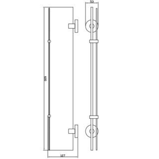 Eastbrook Genoa Glass Shelf With Barrier - Chrome - Image 2