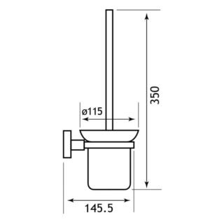 Eastbrook Genoa Glass Toilet Brush Holder - Chrome - Image 2