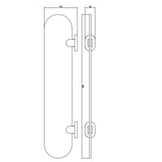 Eastbrook Salerno Glass Shelf - 500mm Long - Chrome - Image 2