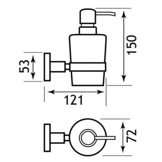 Eastbrook Rimini Glass Soap Dispenser - Chrome - Image 2