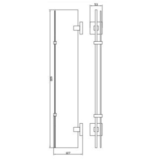 Eastbrook Rimini Glass Shelf With Barrier - 600mm Long - Chrome - Image 2