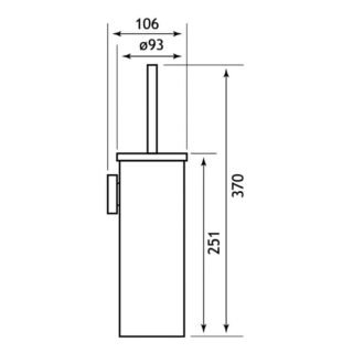 Eastbrook Rimini Metal Toilet Brush Holder - Chrome - Image 2