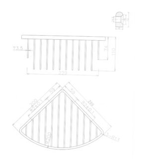 Eastbrook Corner Shower Basket - 205mm Wide - Chrome - Image 2