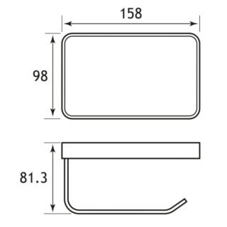 Eastbrook Vercelli Toilet Roll Holder With Leather Shelf - Chrome - Image 2