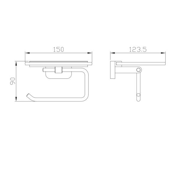 Eastbrook Asti Toilet Roll Holder With Glass Shelf - Image 2