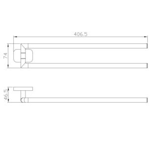 Eastbrook Asti Double Split Towel Rail - 406mm Long - Image 2