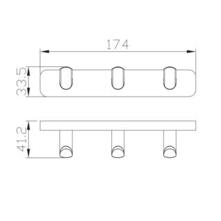 Eastbrook Asti Triple Robe Hook - Image 2