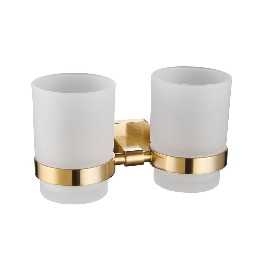 Eastbrook Asti Double Tumbler Holder - Brushed Brass
