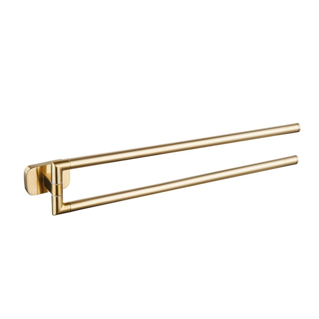 Eastbrook Asti Double Split Towel Rail – 406mm Long - Brushed Brass
