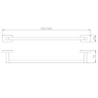 Eastbrook Asti Towel Rail - 600mm Long - Image 2