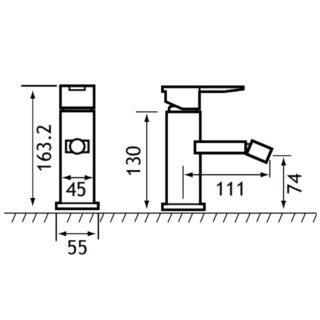 Eastbrook Prado 550 Mono Bidet Mixer Tap With Click Waste - Chrome - Image 2