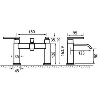 Eastbrook Prado 550 Bath Shower Mixer Tap With Kit - Chrome - Image 2