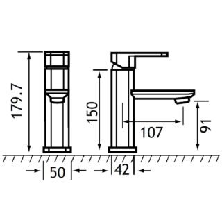 Eastbrook Prado 650 Mono Basin Mixer Tap With Click Waste - Chrome - Image 2