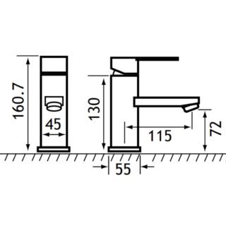 Eastbrook Prado 800 Mono Basin Mixer Tap With Click Waste - Chrome - Image 2