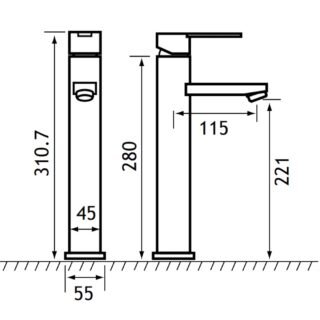 Eastbrook Prado 800 Mono Tall Basin Mixer Tap - Chrome - Image 2