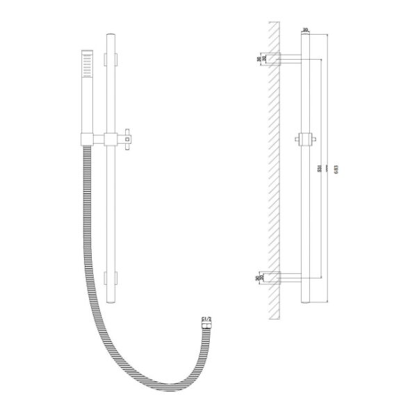 Eastbrook Boston Slide Rail Kit - Chrome - Image 2