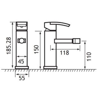 Eastbrook Estorick Mono Bidet Mixer Tap With Click Waste - Chrome - Image 2