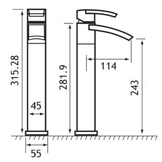 Eastbrook Estorick Mono Tall Basin Mixer Tap - Chrome - Image 2