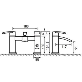 Eastbrook Estorick Bath Shower Mixer Tap With Kit - Chrome - Image 2