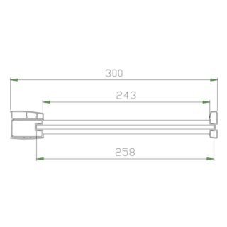 Eastbrook Volente Inline Panel - 1850mm x 300mm - 6mm Glass - Chrome - Image 2