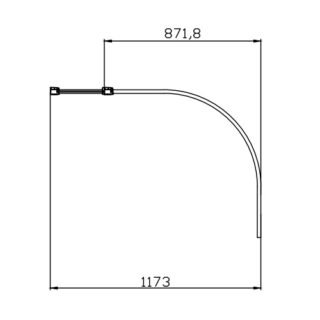 Eastbrook Volente Inline Panel - 1850mm x 300mm - 6mm Glass - Chrome - Image 3