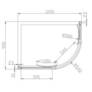 Eastbrook Volente 2 Door Offset Quadrant Shower Enclosure - 6mm Glass - Chrome - Image 12