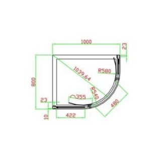 Eastbrook Volente 2 Door Offset Quadrant Shower Enclosure - 6mm Glass - Chrome - Image 4