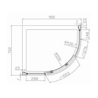 Eastbrook Volente 1 Door Offset Quadrant Shower Enclosure - 6mm Glass - Chrome - Image 2