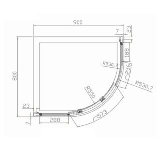 Eastbrook Volente 1 Door Offset Quadrant Shower Enclosure - 6mm Glass - Chrome - Image 3