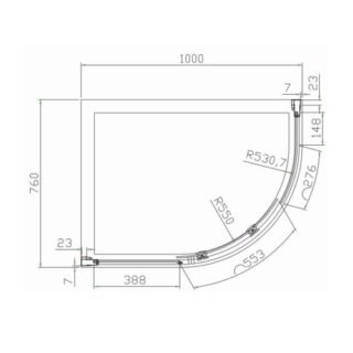 Eastbrook Volente 1 Door Offset Quadrant Shower Enclosure - 6mm Glass - Chrome - Image 4
