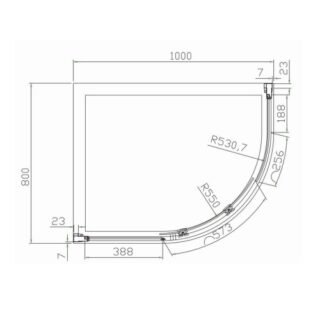 Eastbrook Volente 1 Door Offset Quadrant Shower Enclosure - 6mm Glass - Chrome - Image 5