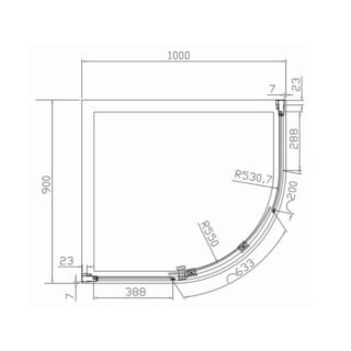 Eastbrook Volente 1 Door Offset Quadrant Shower Enclosure - 6mm Glass - Chrome - Image 6