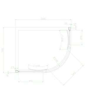 Eastbrook Volente 2 Door Offset Quadrant Shower Enclosure - 6mm Glass - Chrome - Image 9