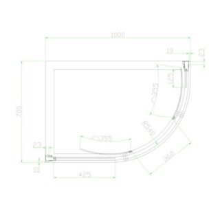 Eastbrook Volente 2 Door Offset Quadrant Shower Enclosure - 6mm Glass - Chrome - Image 3