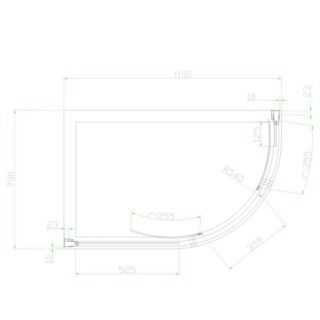 Eastbrook Volente 2 Door Offset Quadrant Shower Enclosure - 6mm Glass - Chrome - Image 6