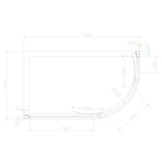 Eastbrook Volente 2 Door Offset Quadrant Shower Enclosure - 6mm Glass - Chrome - Image 13