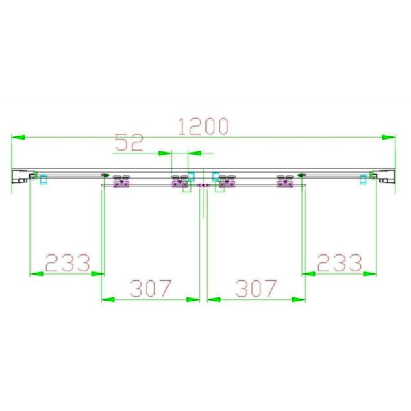 Eastbrook Volente Recessed Double Sliding Shower Door - 6mm Clear Glass - Chrome - Image 2