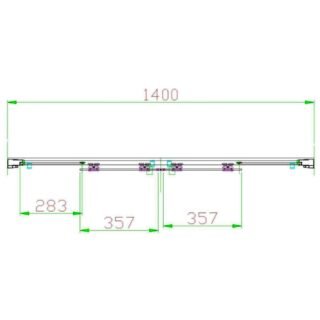 Eastbrook Volente Double Sliding Shower Door With Side Panel - 6mm Clear Glass - Chrome - Image 3
