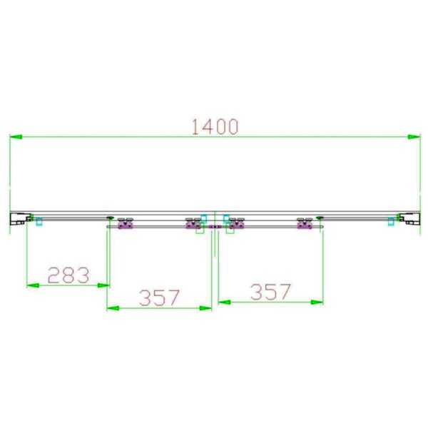 Eastbrook Volente Recessed Double Sliding Shower Door - 6mm Clear Glass - Chrome - Image 3