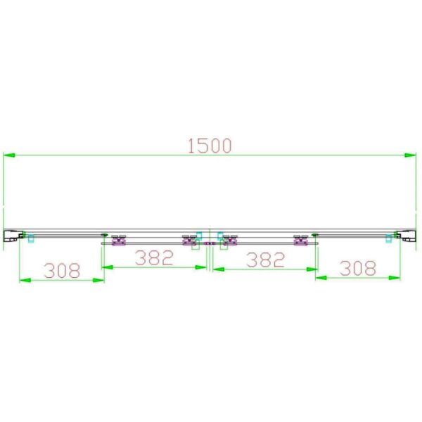 Eastbrook Volente Recessed Double Sliding Shower Door - 6mm Clear Glass - Chrome - Image 4