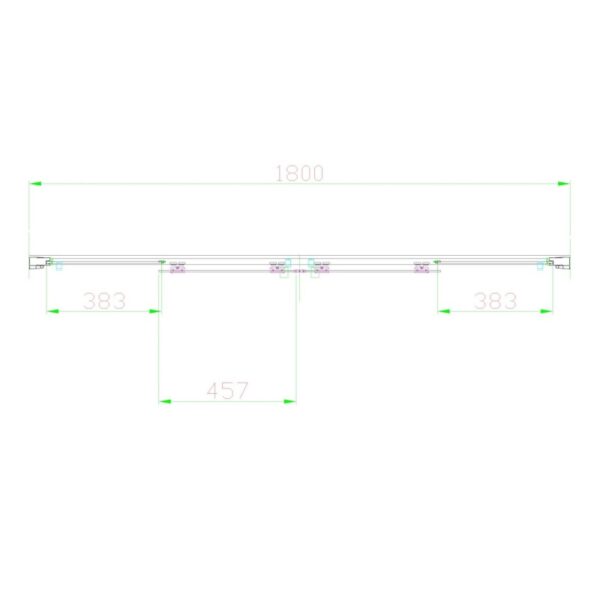 Eastbrook Volente Recessed Double Sliding Shower Door - 6mm Clear Glass - Chrome - Image 7