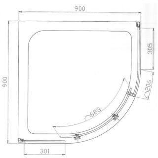 Eastbrook Vanguard Quadrant Shower Enclosure - Chrome - Image 3
